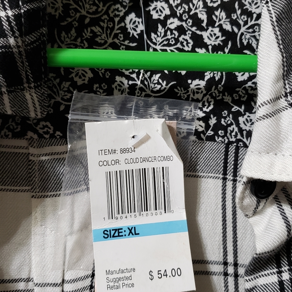 Black and white plaid button up - Picture 2 of 2